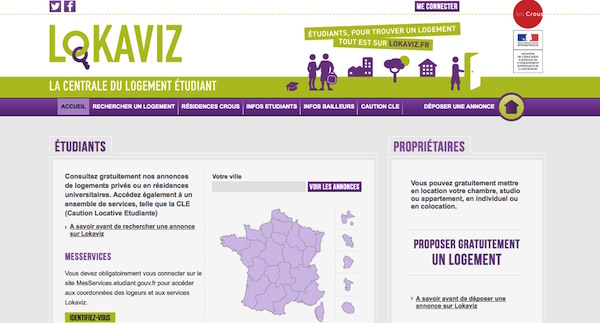 フランスのウェブサイト「LOKAVIZ」TOPページのキャプチャ