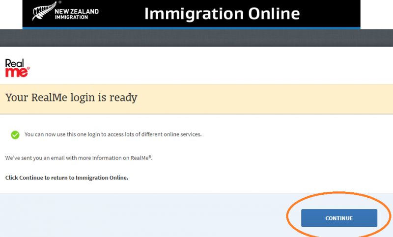 ニュージーランド学生ビザ申請方法「RealMeの登録完了」