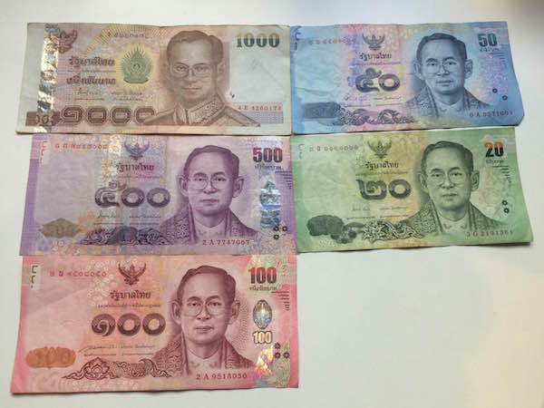 タイで流通している紙幣
